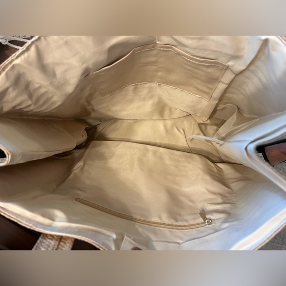 NWT Sol And Mer, Aloha Beaches Braided Straw Tote, Tan - Picture 6 of 9